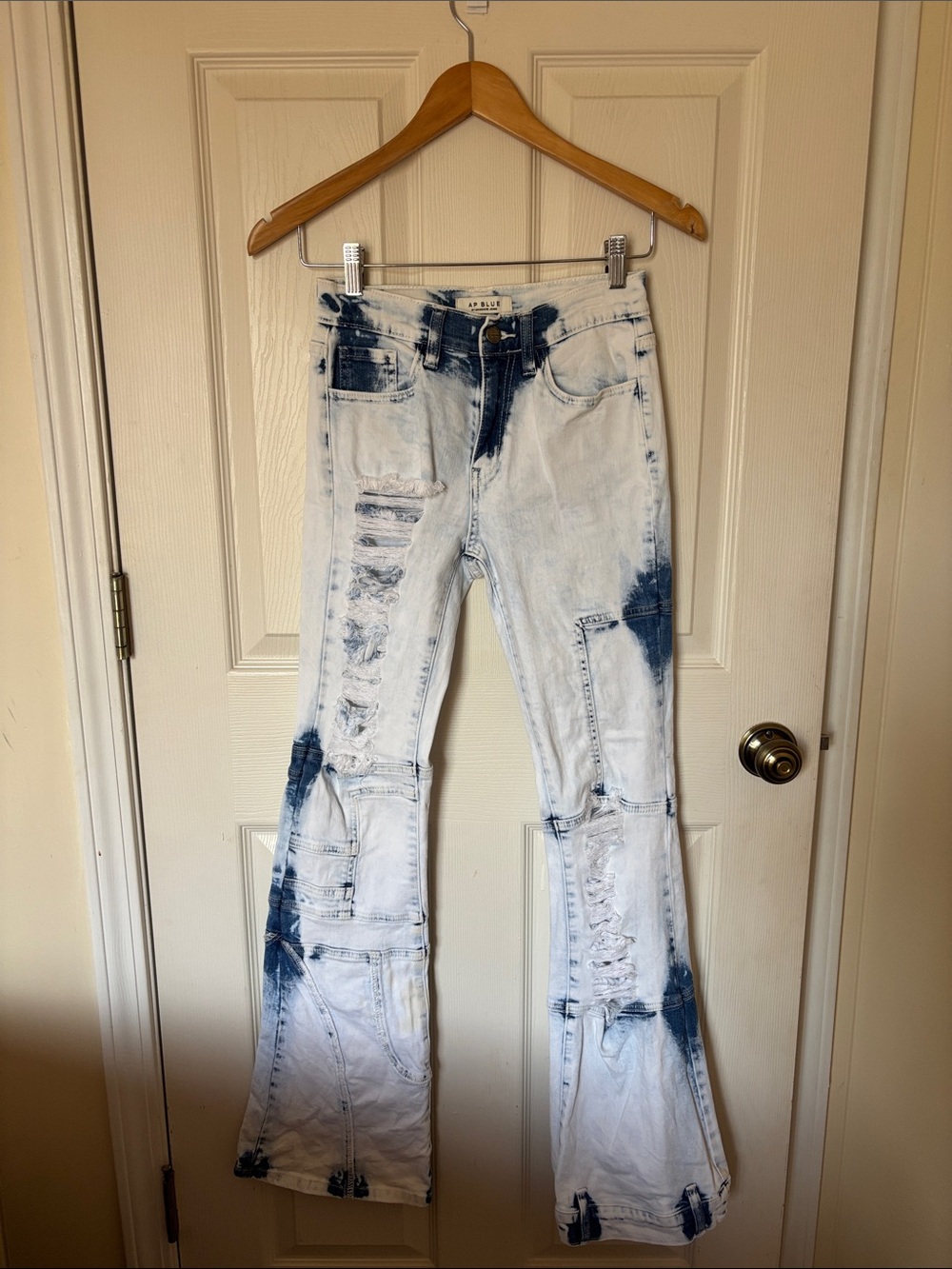 Distressed Tie-Dye Flare Jeans - Akira brand